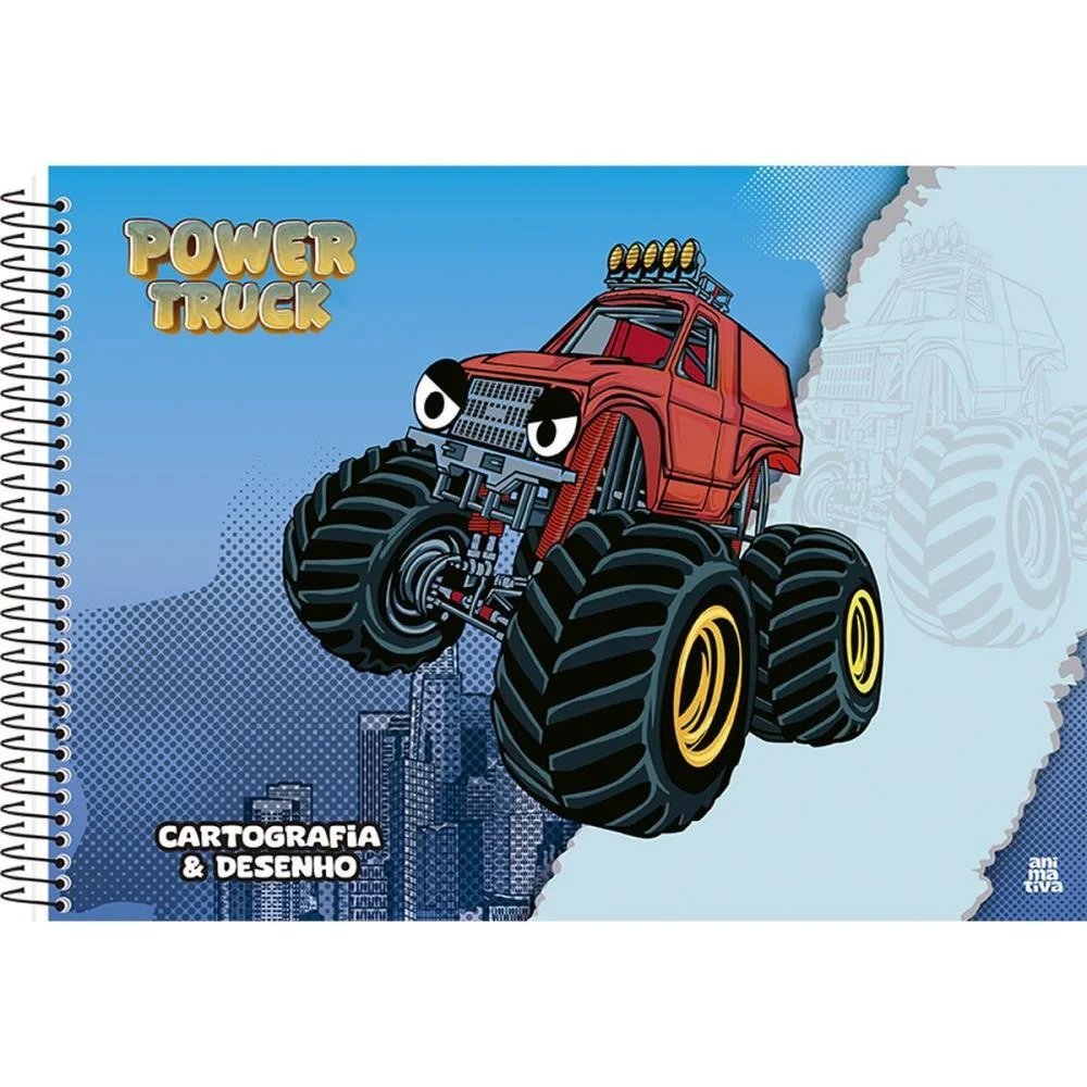 Caderno Desenho Univ Capa Dura Power Truck 60F Animativa (Pct.c/05) - imagem 3