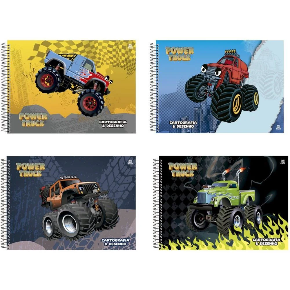 Caderno Desenho Univ Capa Dura Power Truck 60F Animativa (Pct.c/05) - imagem 7