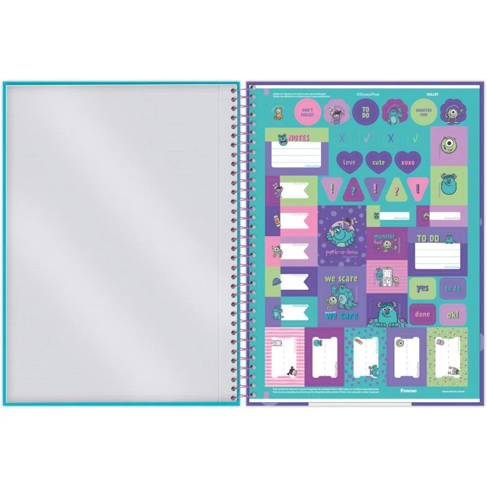 Caderno 01X1 Capa Dura Monstros S. A. 80F Foroni (Pct.c/04) - imagem 7