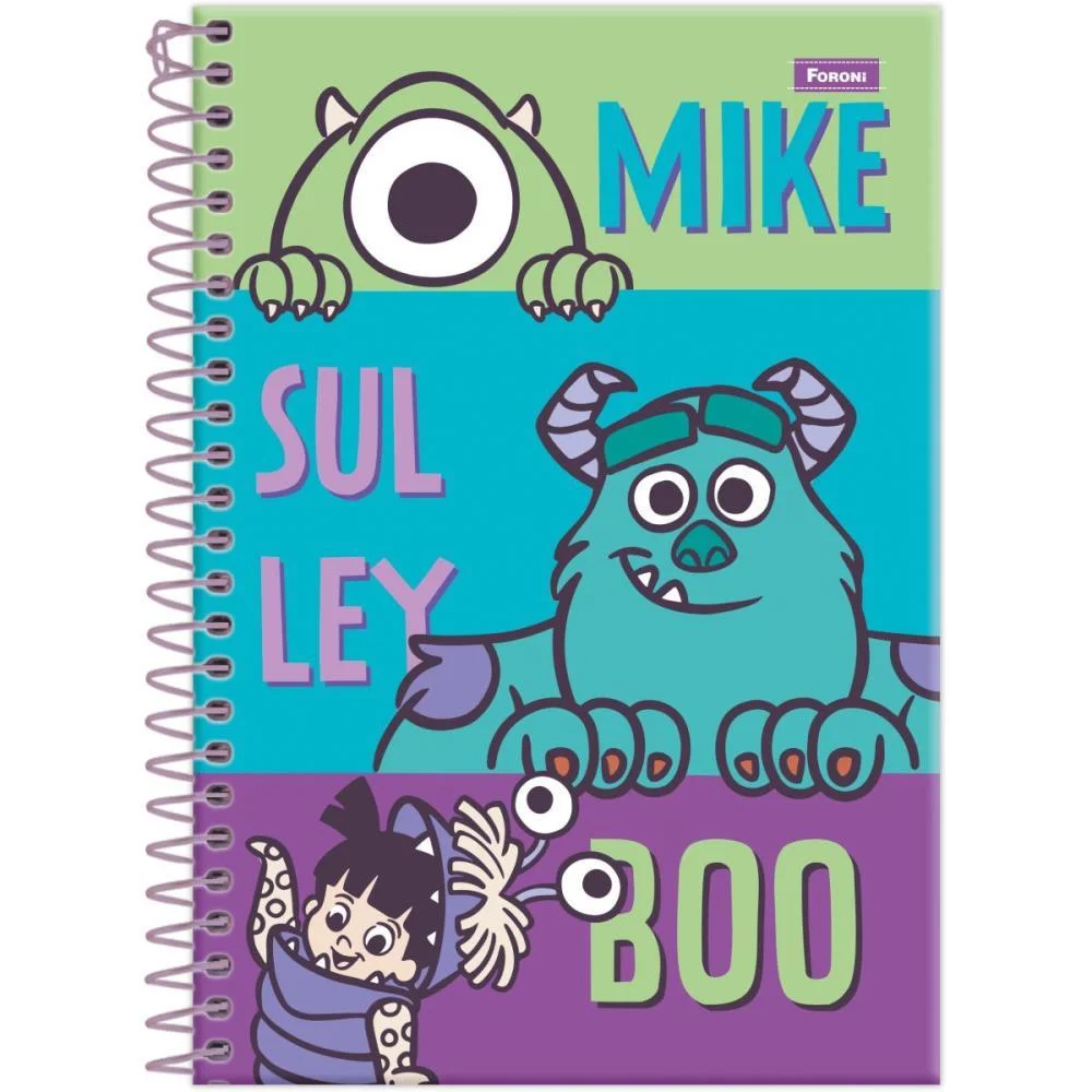 Caderno Espiral 1/4 Capa Dura Monstros S. A. 80F Foroni (Pct.c/05) - imagem 5