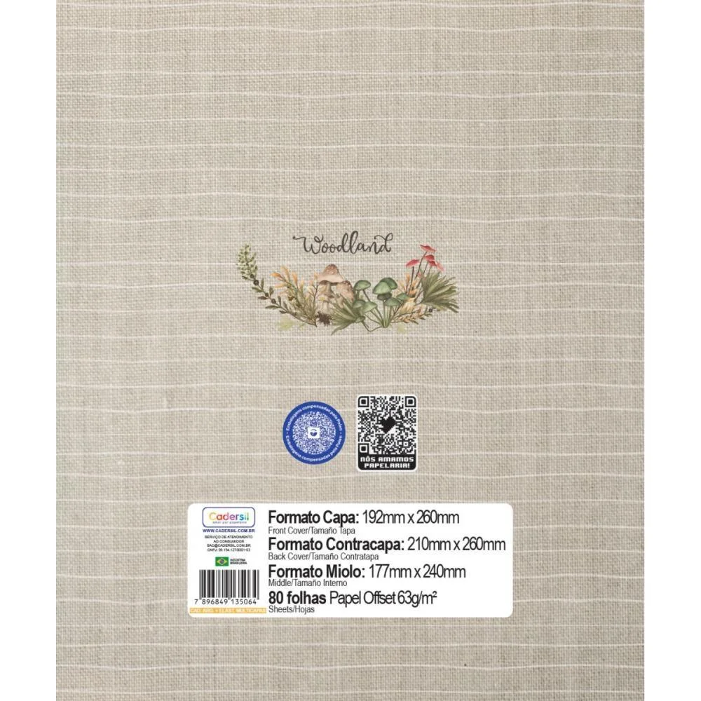 Caderno Argolado Woodland C/Elast 4Cap.incl.80F Cadersil (Unidade) - imagem 24