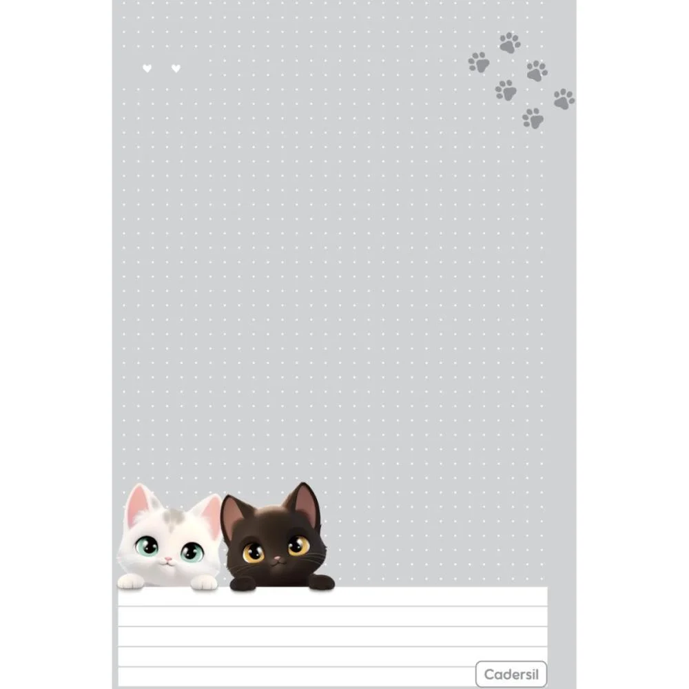 Caderno Argolado Cute Cat C/Elast 4Cap.incl.80F Cadersil (Unidade) - imagem 14