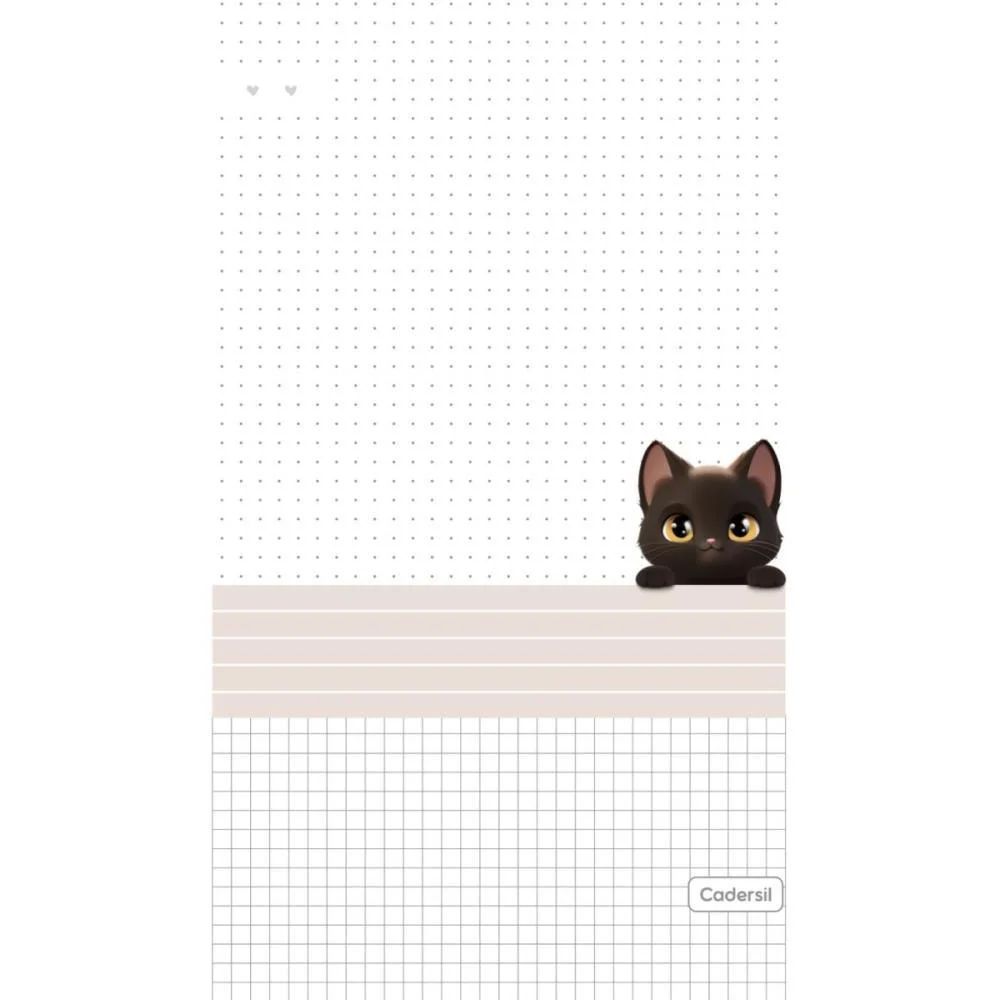 Caderno Argolado Cute Cat C/Elast 4Cap.incl.80F Cadersil (Unidade) - imagem 9