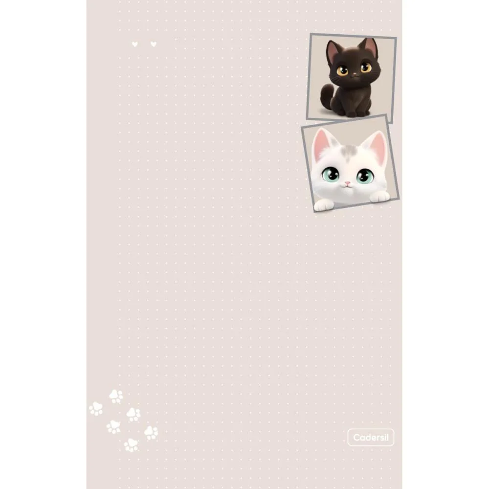 Caderno 01X1 Cp.dura Colegial Cute Cat C/Bloco Coracao 80F(S Cadersil (Unidade) - imagem 14