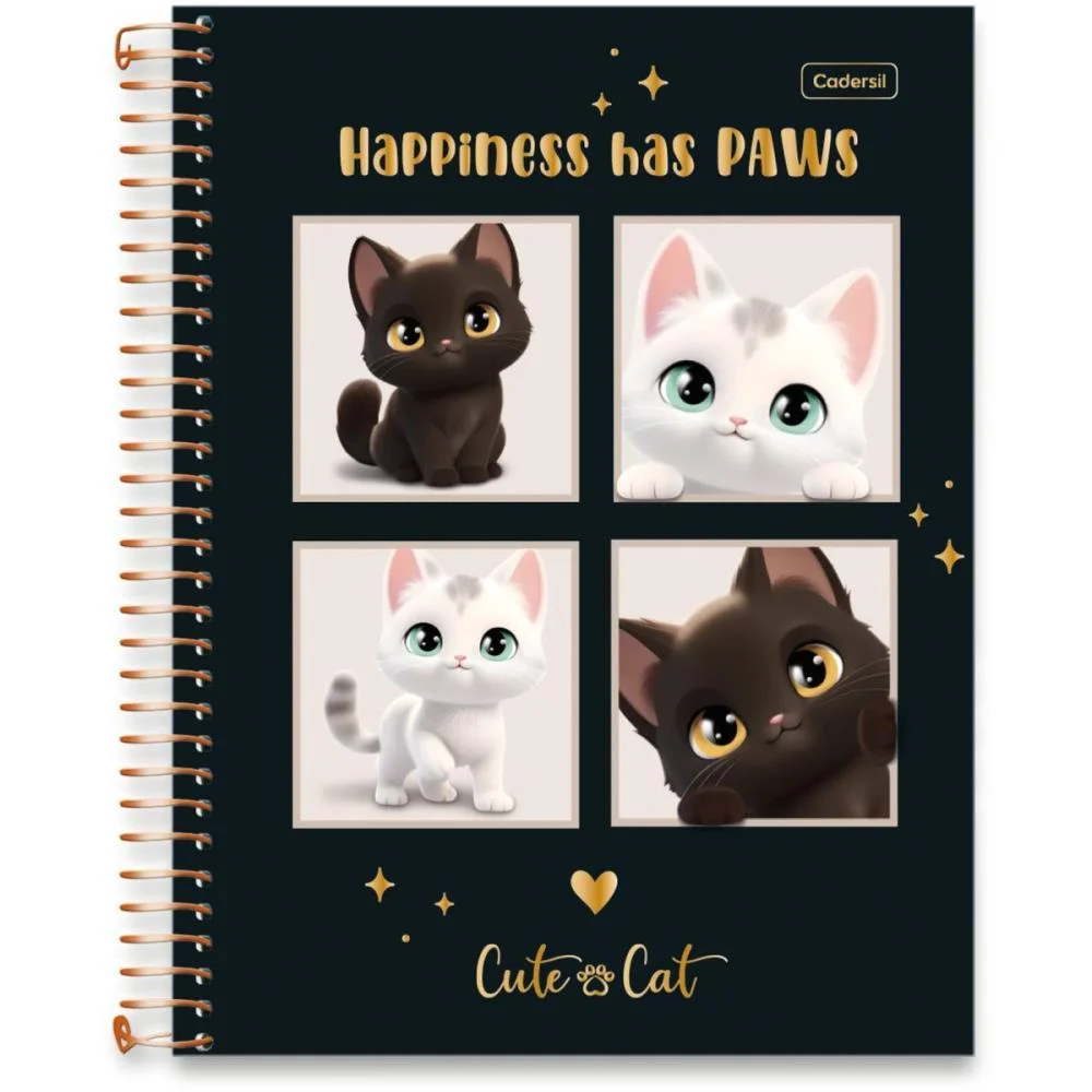 Caderno 01X1 Capa Dura Cute Cat 80Fls Cadersil (Pct.c/04) - imagem 5