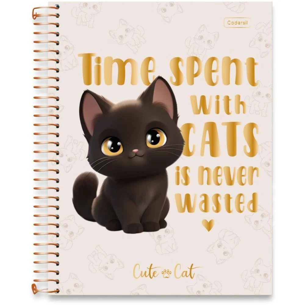Caderno 10X1 Capa Dura Cute Cat 160Fls Cadersil (Pct.c/04) - imagem 4
