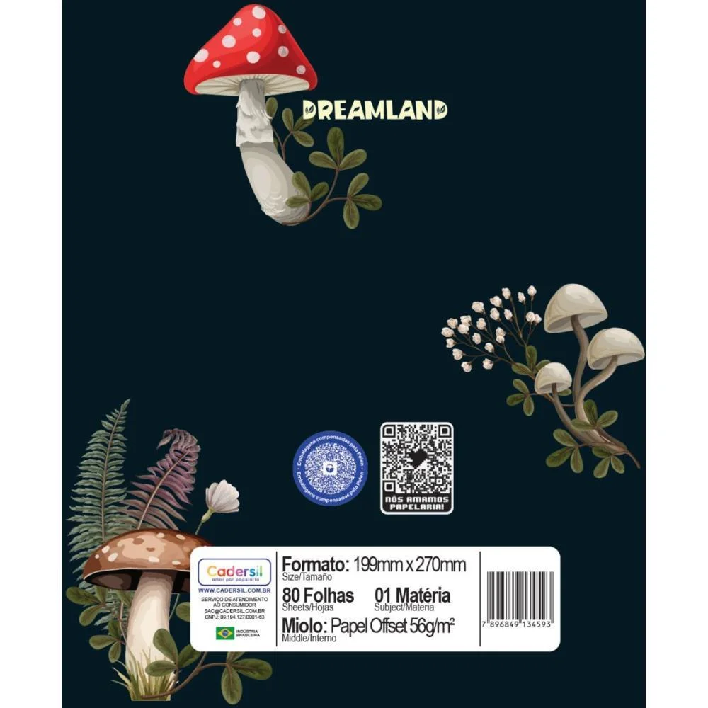 Caderno 01X1 Capa Dura Dreamland Metalizado 80Fls Cadersil (Pct.c/04) - imagem 3