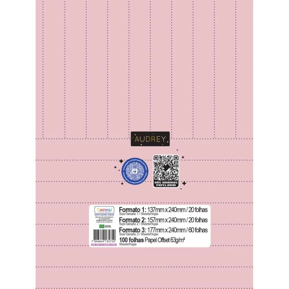 Caderno 01X1 Cp.dura Colegial Audrey 3Em1- 100Fls (S) Cadersil (Unidade) - imagem 11