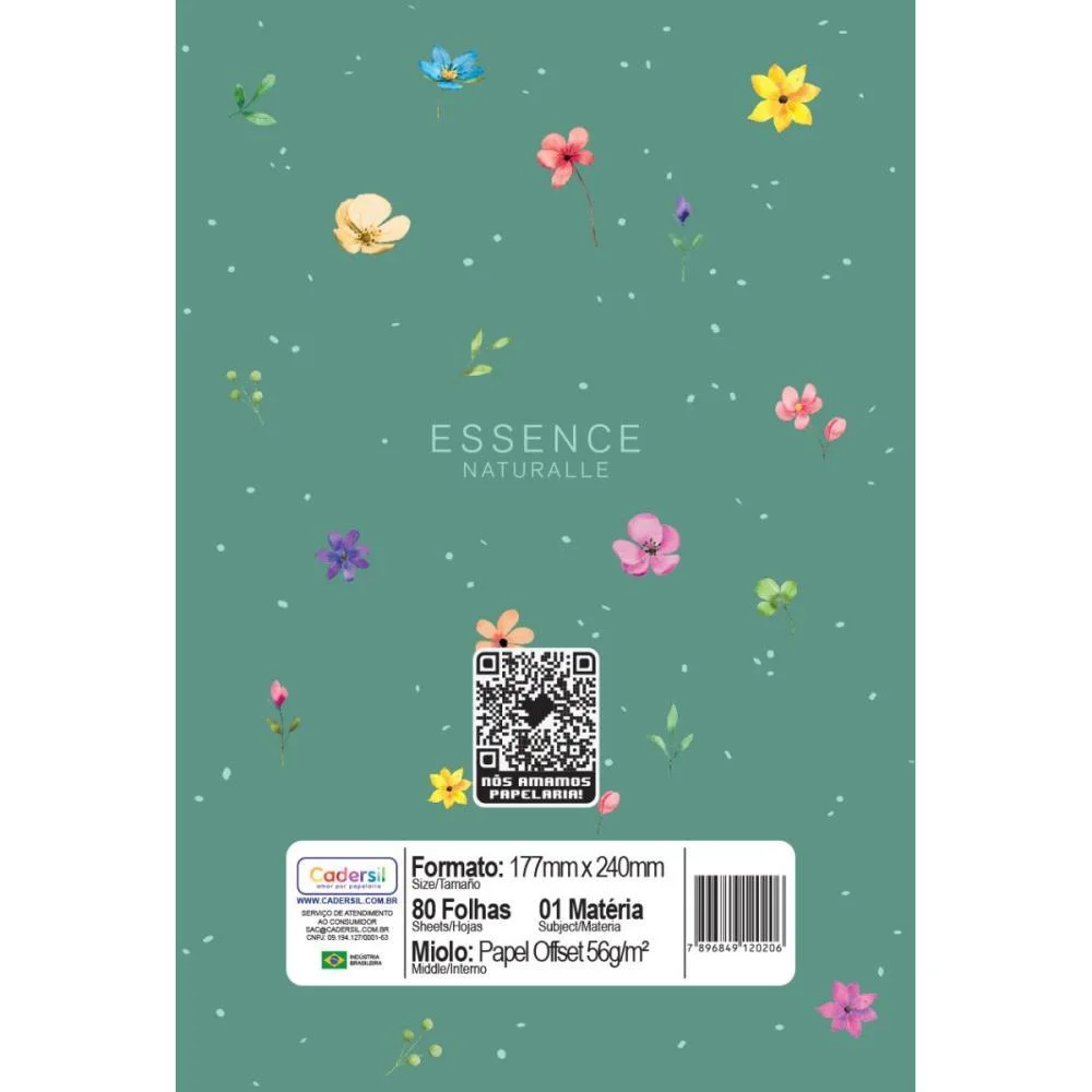 Caderno 01X1 Cp.dura Colegial Essence Naturalle 80Fls Cadersil (Pct.c/04) - imagem 9