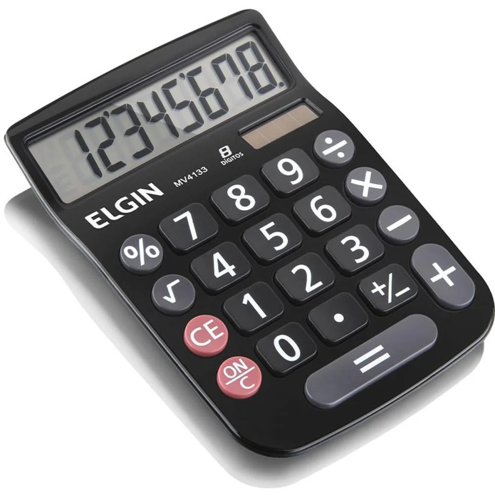 Calculadora De Mesa 8 Dig. Mv4133 C/Visor Preta Elgin (Unidade) - imagem 2
