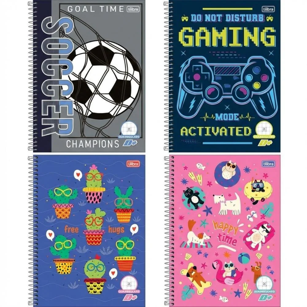 Caderno Quadriculado Univers. 7X7Mm D+ 96Fls Masc/Fem. Cd Tilibra (Pct.c/04) - imagem 2