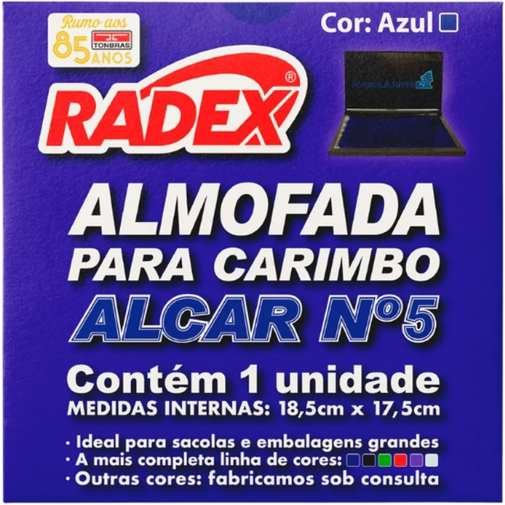Almofada Carimbo N.5 Azul Radex (Unidade) - imagem 2