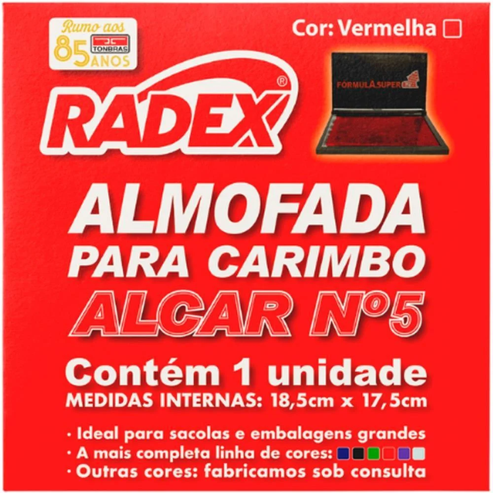 Almofada Carimbo N.5 Vermelha Radex (Unidade) - imagem 4