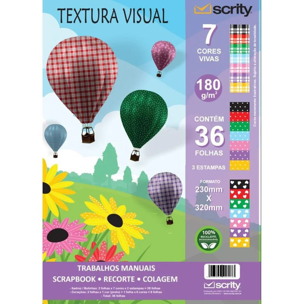 Bloco Para Educacao Artistica Textuta 1 Decorado A4 180G 36F Scrity (Pacote) - imagem 3