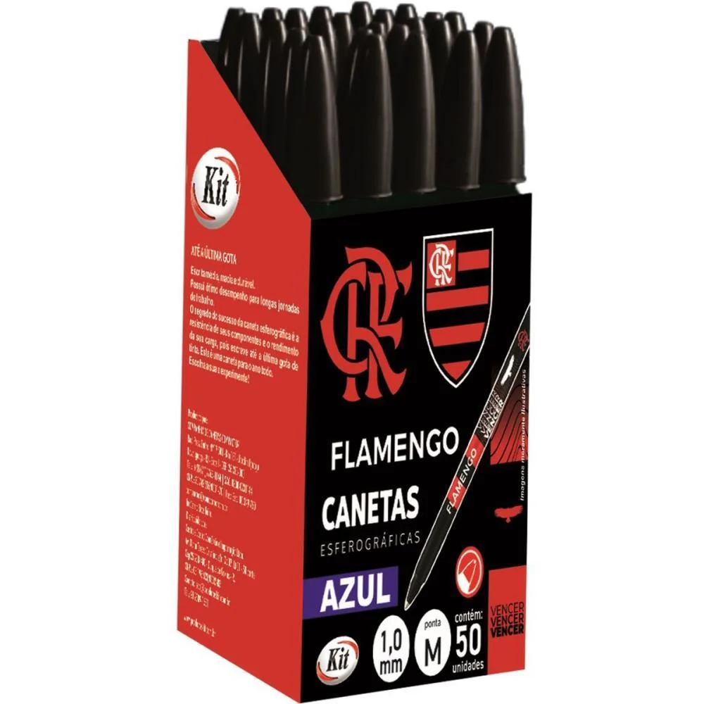 Caneta Esferografica Flamengo 1.0Mm Azul Kit (Cx.c/50) - imagem 5