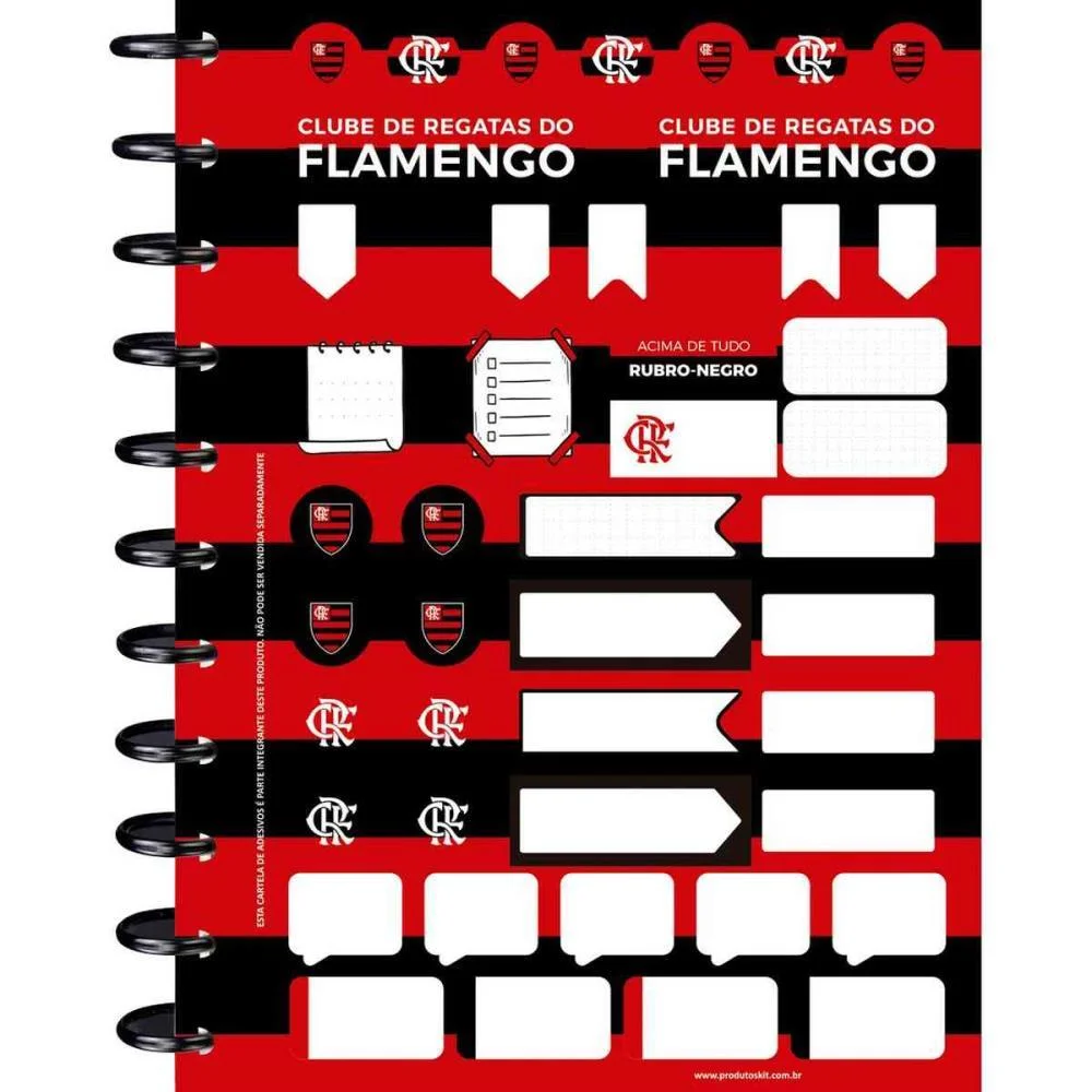 Caderno 10X1 Capa Dura Flamengo Mod.1-  Disco 160Fls Kit (Unidade) - imagem 3