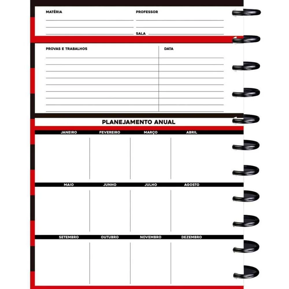 Caderno 10X1 Capa Dura Flamengo Mod.1-  Disco 160Fls Kit (Unidade) - imagem 6
