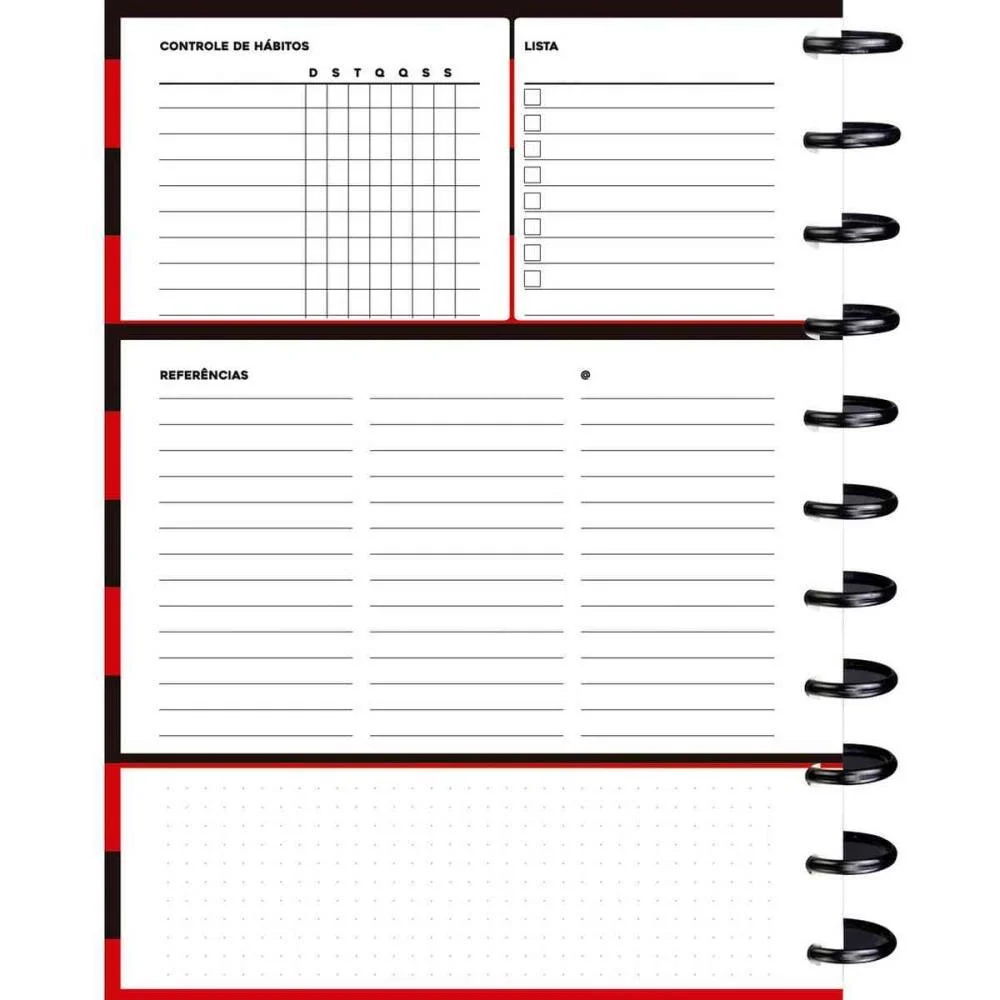 Caderno 10X1 Capa Dura Flamengo Mod.1-  Disco 160Fls Kit (Unidade) - imagem 7