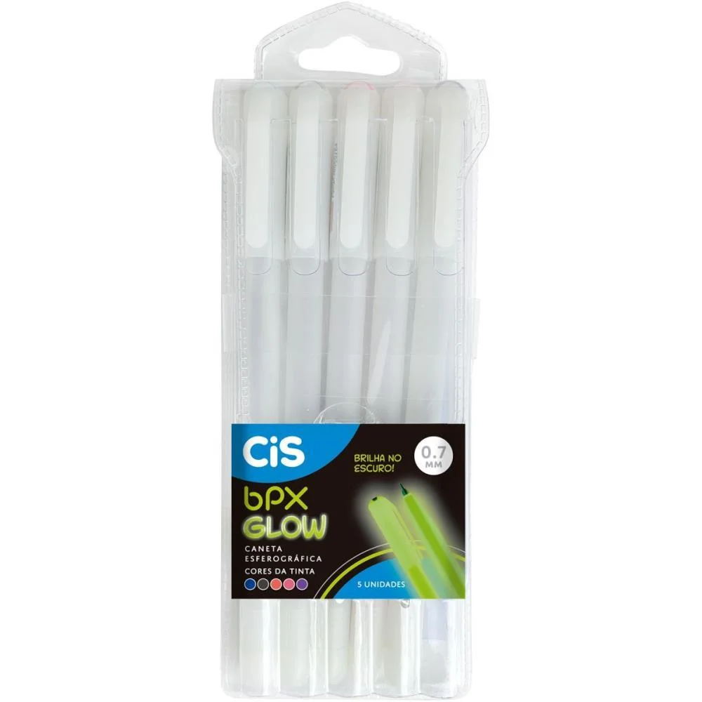 Caneta Esferografica Cis Bpx Glow 0.7Mm 5Cores Sort Sertic (Estojo) - imagem 7