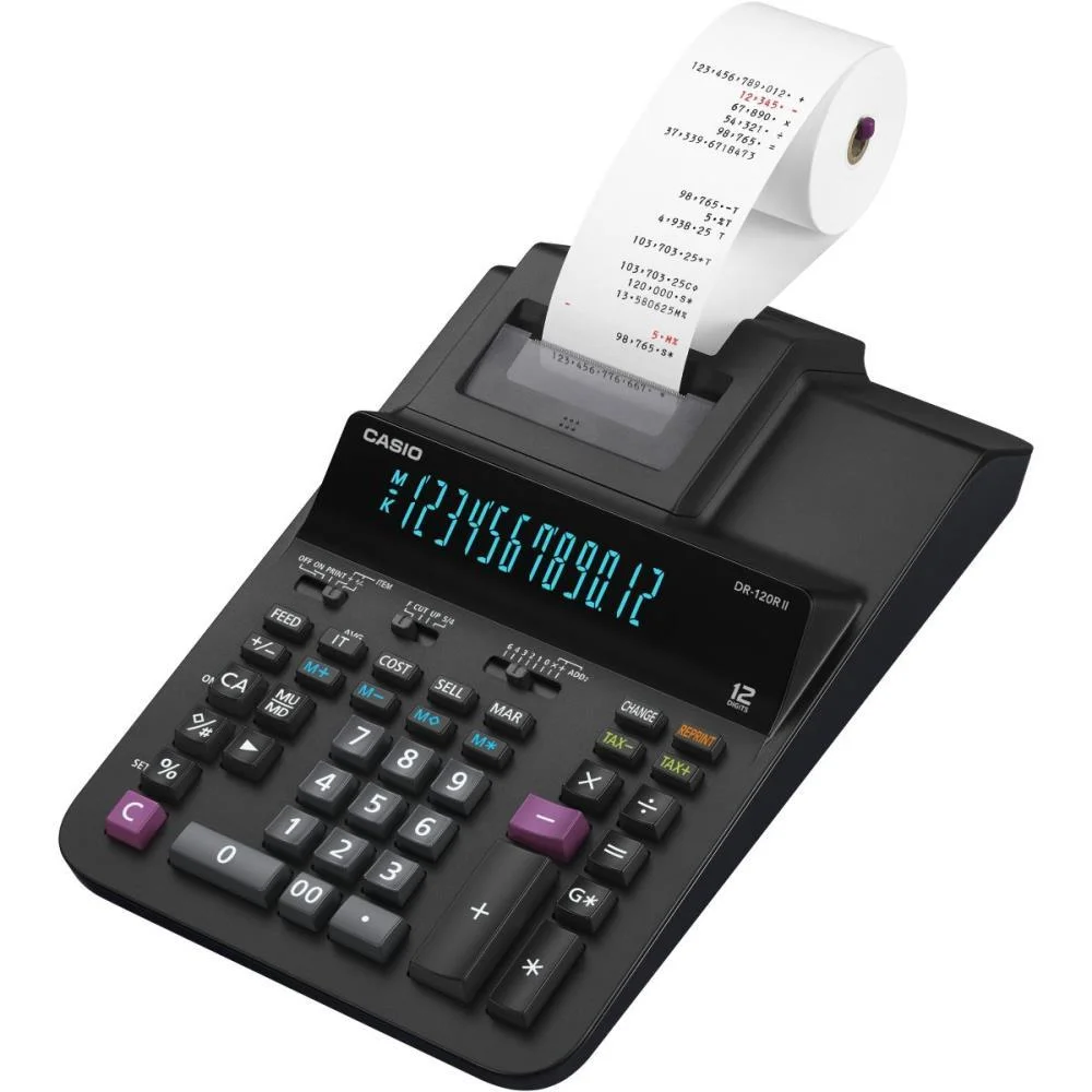 Calculadora De Impressao 12Dig.reimpressao Preta Bivolt Casio (Unidade) - imagem 3