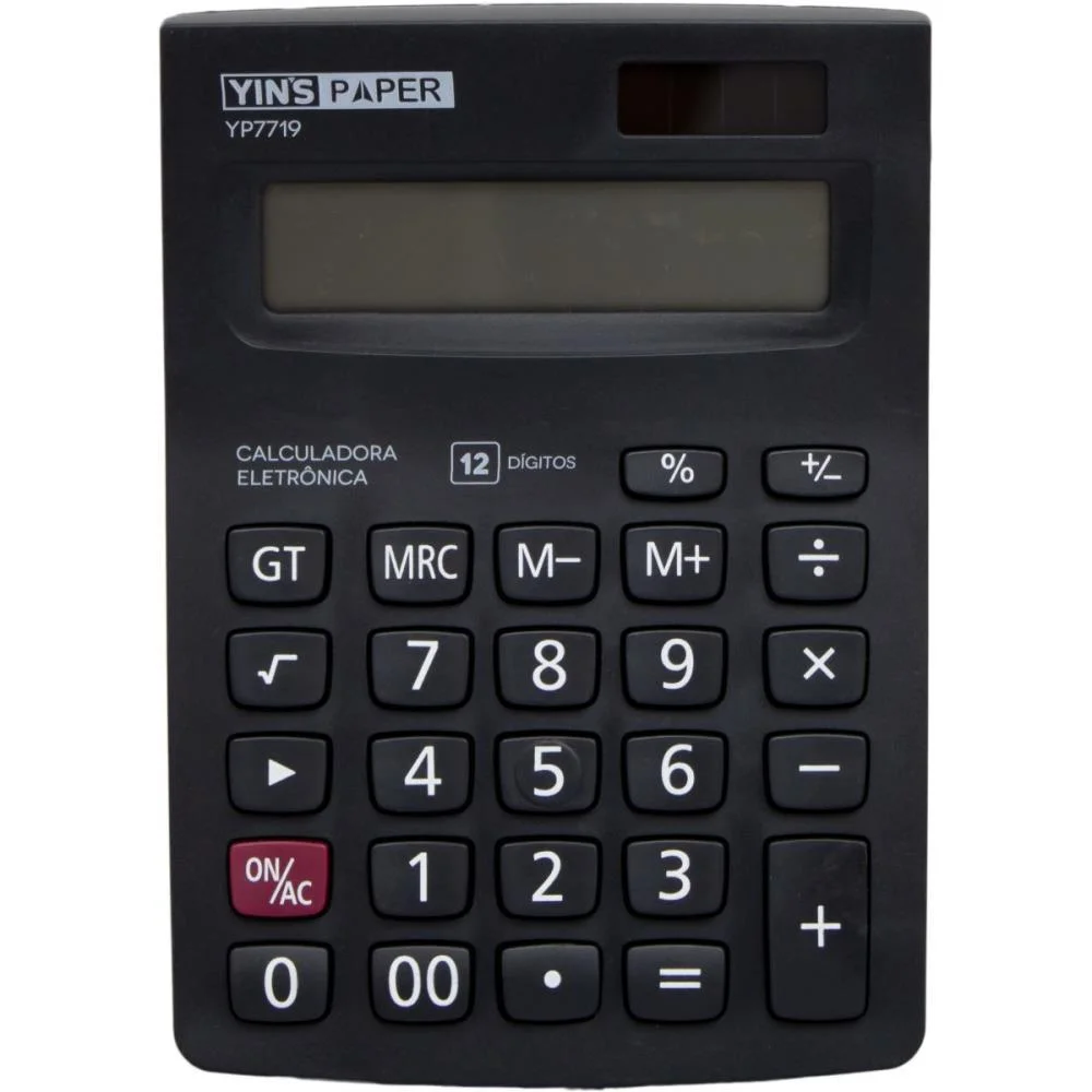 Calculadora De Mesa 12 Digitos Preta Yins (Unidade) - imagem 3