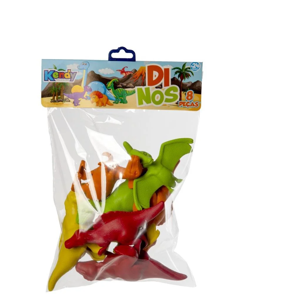 Dinossauro Dino C/08 Pecas (S) Kendy Brinquedos (Kit) - imagem 2