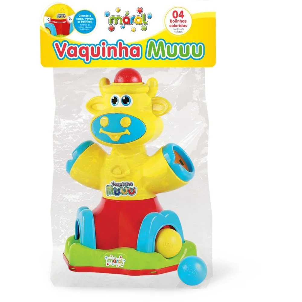 Brinquedo Educativo Vaquinha Muuu C/4 Bolinhas Maral (Unidade) - imagem 4