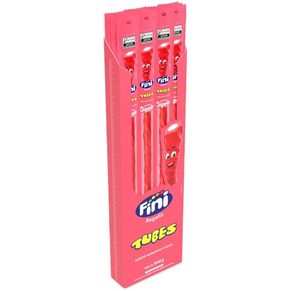 Doce Tubes Morango 27G Gigante Fini (Cx.c/24) - imagem 3