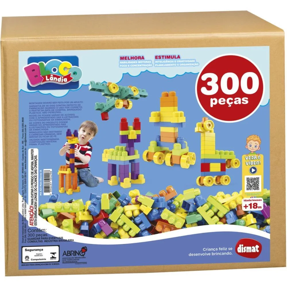 Brinquedo Para Montar Mais Blocos Ix 300Pcs Dismat (Unidade) - imagem 3