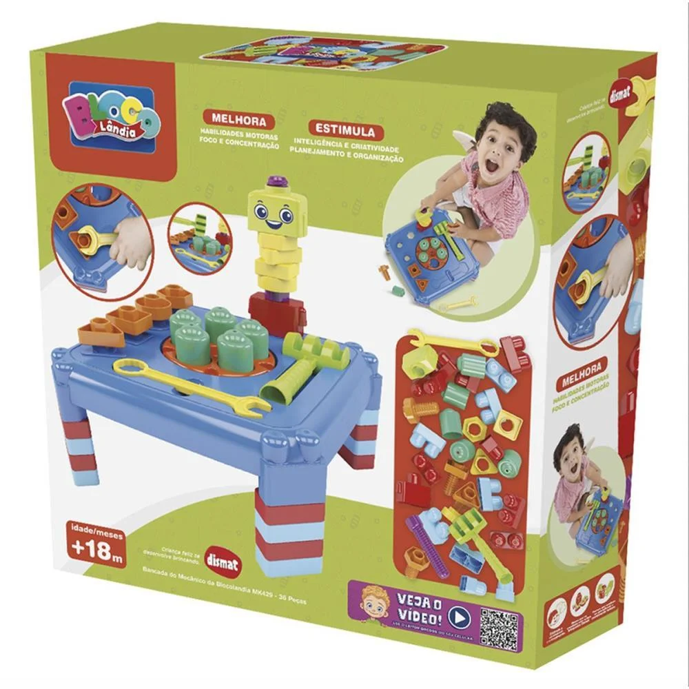 Brinquedo Para Montar Bancada Mecanico 36Pcs Bloco Dismat (Unidade) - imagem 5