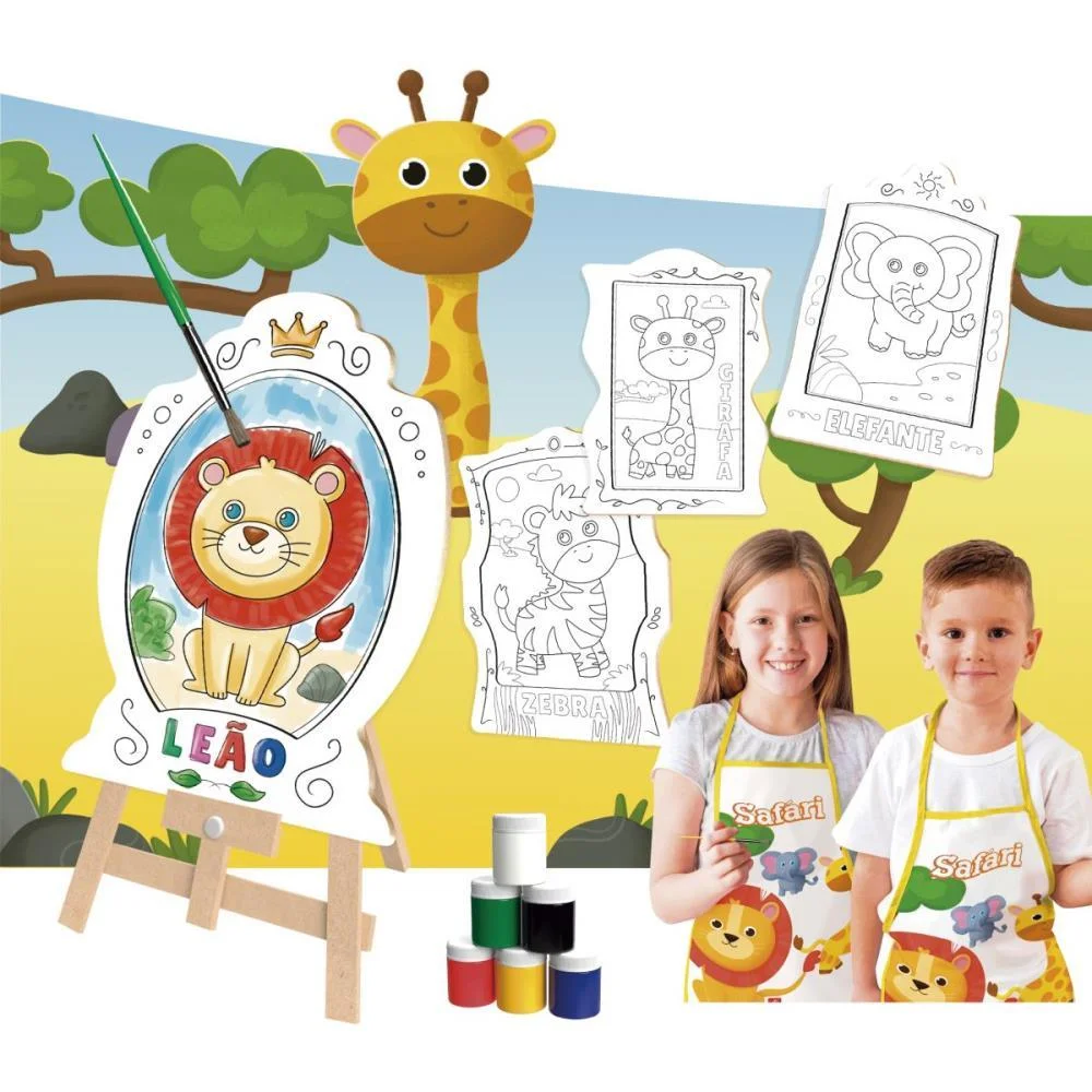 Brinquedo Para Colorir Safari Super Kit C/4 Telas Brinc. De Crianca (Unidade) - imagem 4