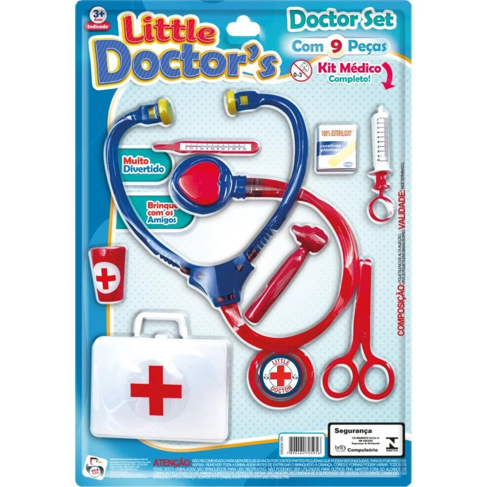 Brincando De Profissoes Kit Medico Doctor Set 9Pcs Pica Pau (Unidade) - imagem 4