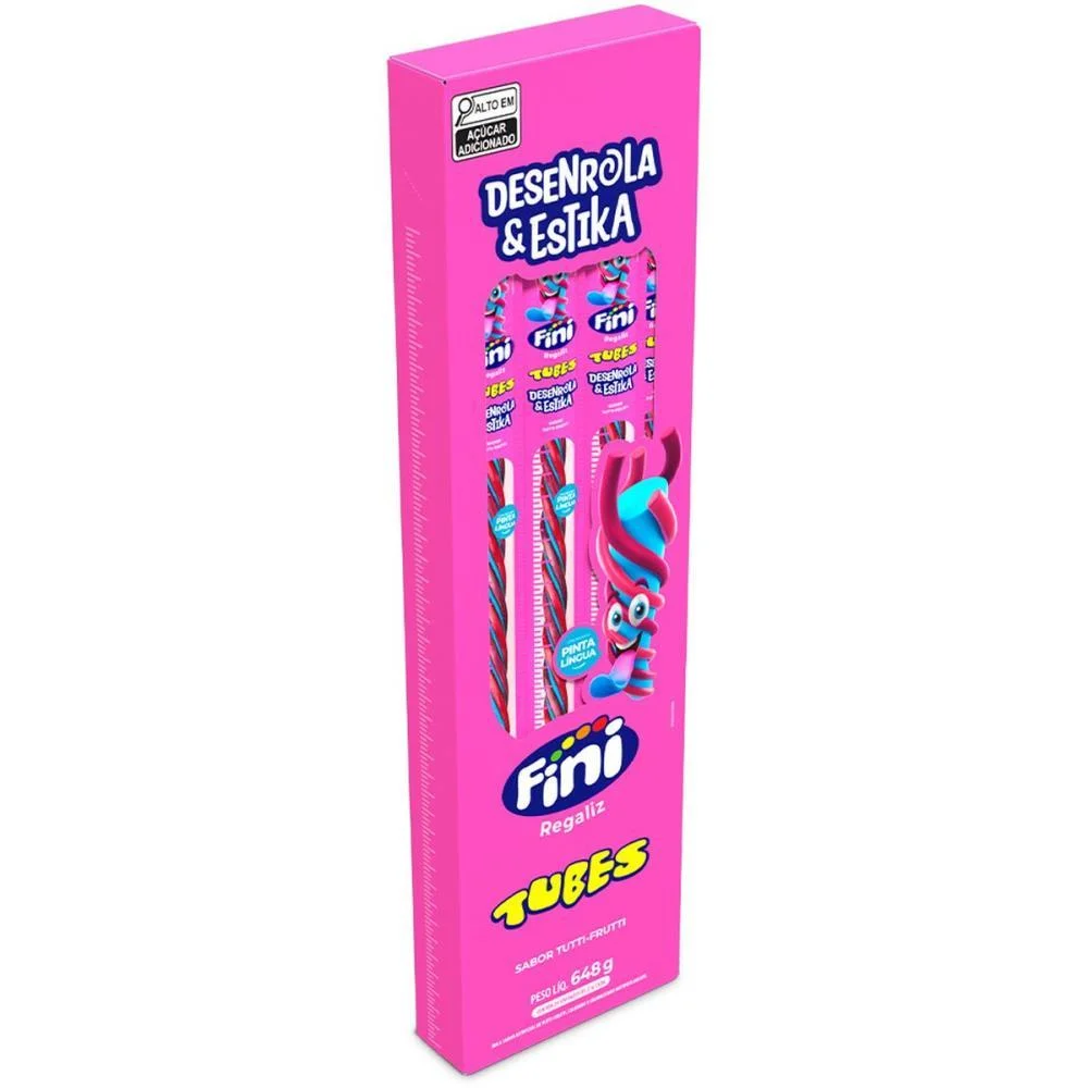Doce Tubes Tutti Frutti 27G Gigante Fini (Cx.c/24) - imagem 3