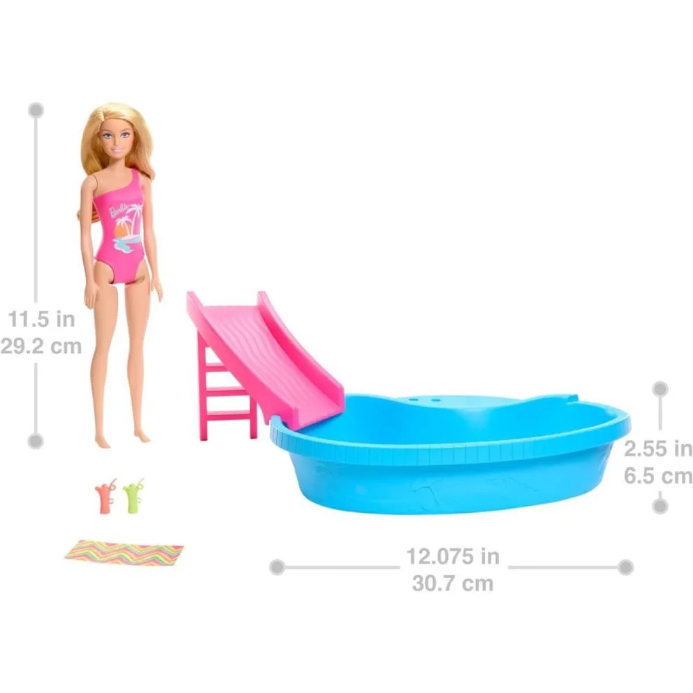 Barbie Estate Piscina Glam Com Boneca Loira Mattel (Unidade) - imagem 7