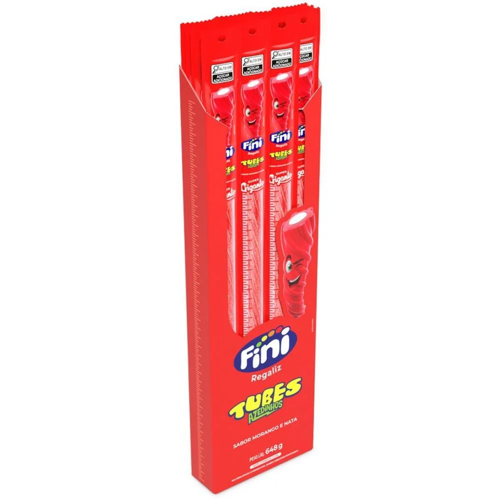 Doce Tubes Morango Citrico 27G Giga Fini (Cx.c/24) - imagem 3