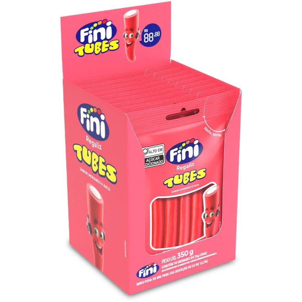 Doce Tubes Morango 35G Fini (Dp.c/10) - imagem 3