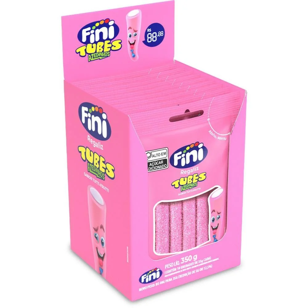 Doce Tubes Tutti Frutti 35G Fini (Dp.c/10) - imagem 3