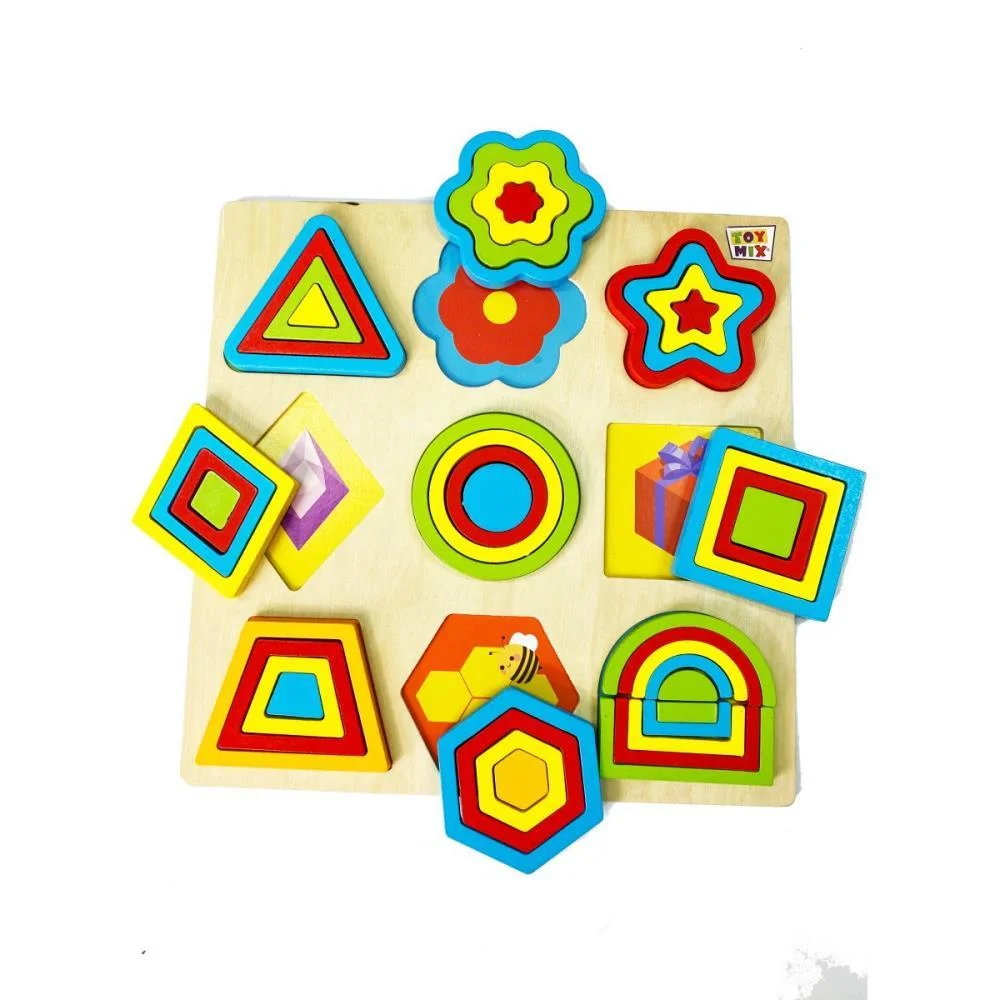 Brinquedo Pedagogico Madeira Encaixe Divertido Formas/Cores Toy Mix (Unidade) - imagem 2