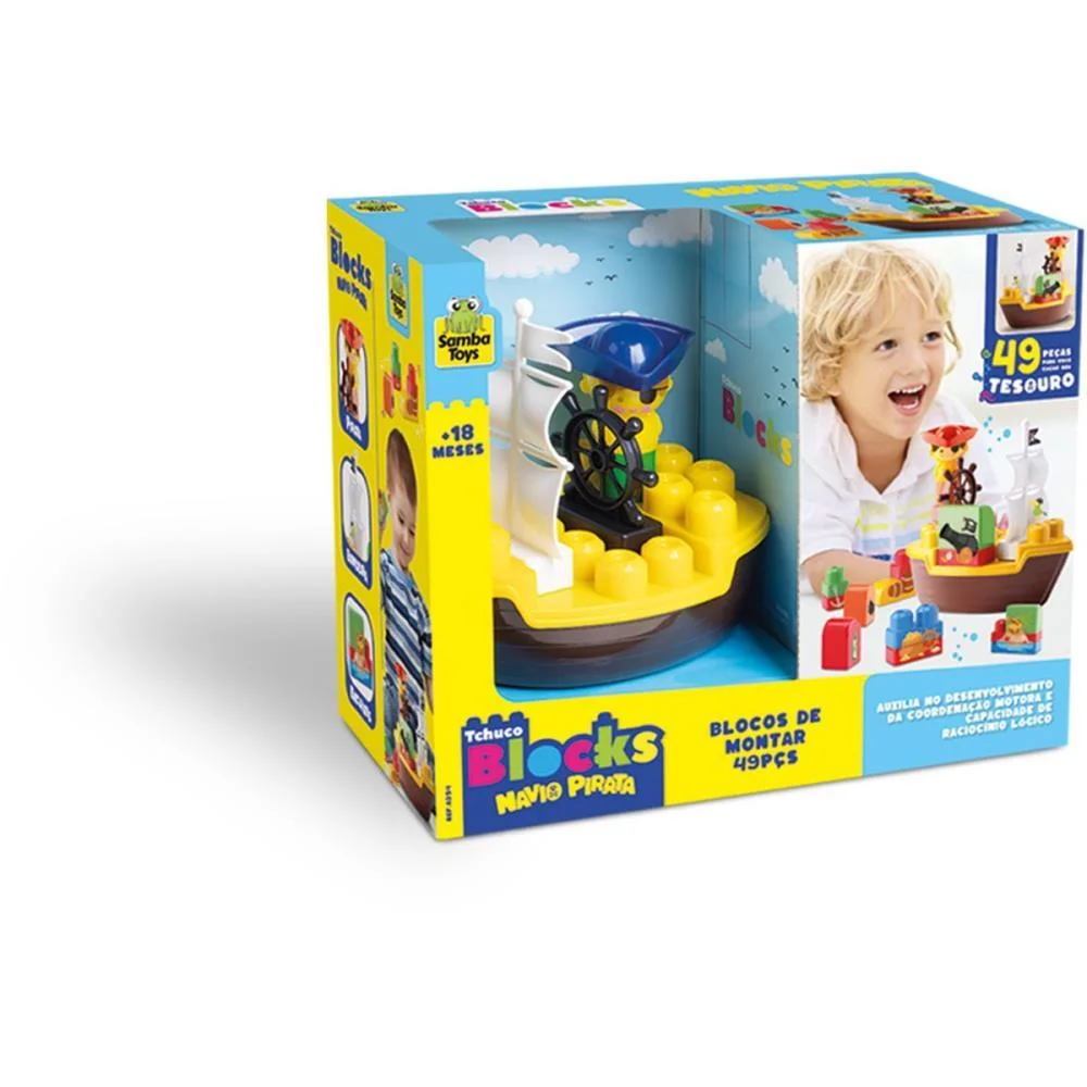 Brinquedo Educativo Navio Pirata 49Pcs Samba Toys (Unidade) - imagem 3