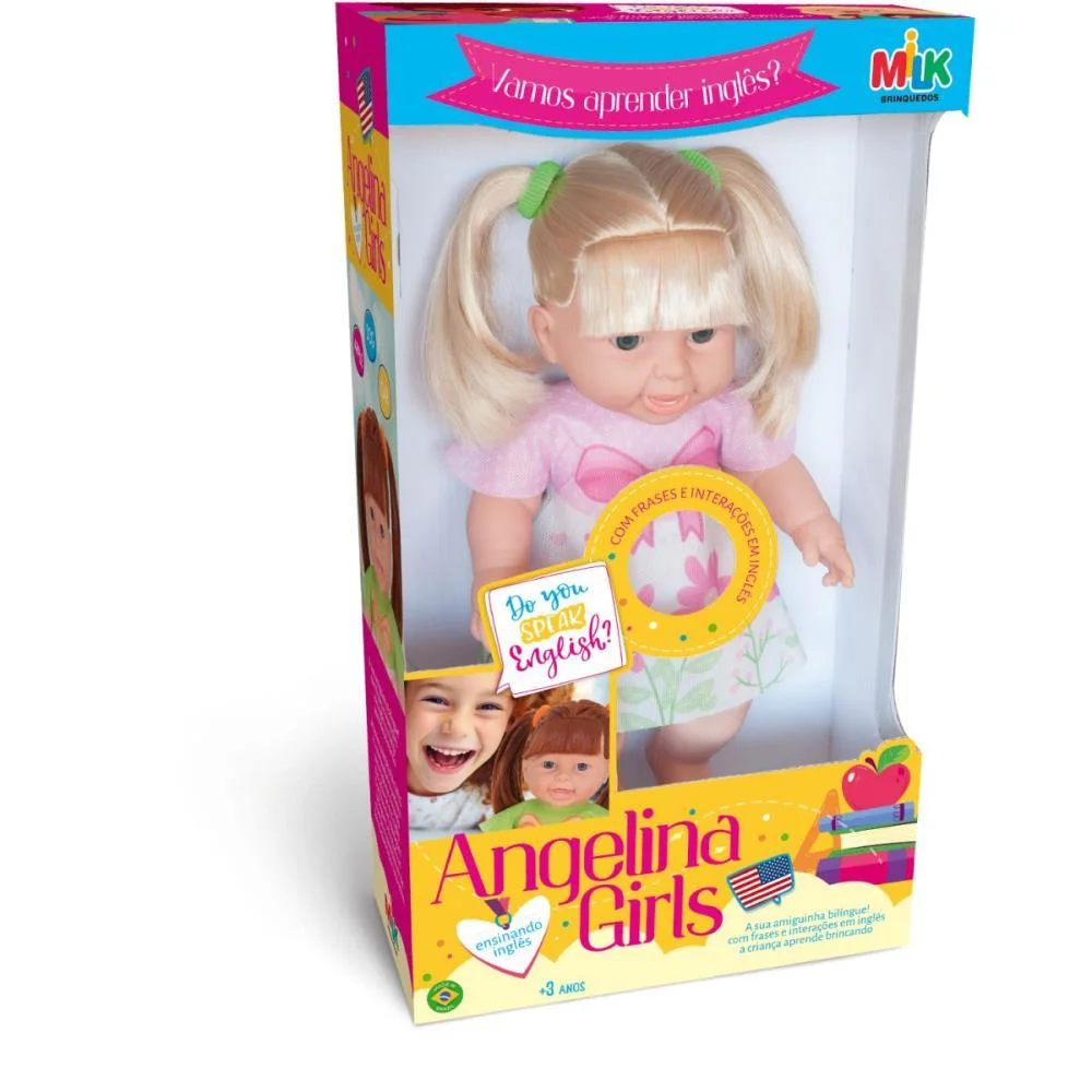 Boneca Com Mecanismo Angelina Aprendendo Ingles 33C Milk (Unidade) - imagem 2
