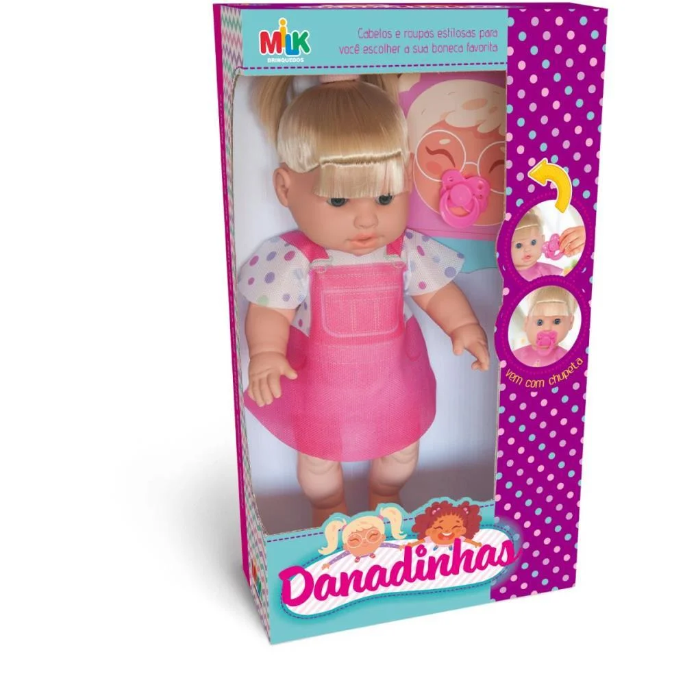 Boneca Danadinha Loira 33Cm Milk (Unidade) - imagem 2