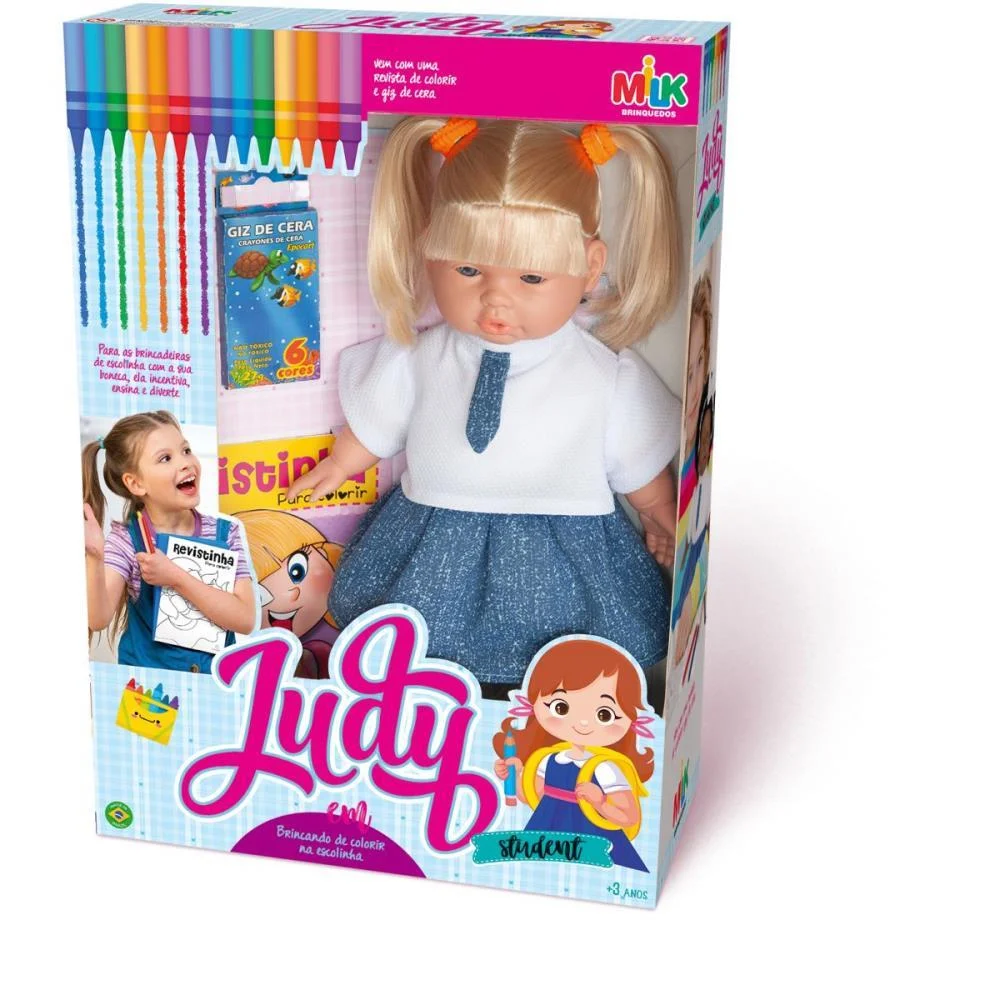 Boneca Judy Student 34Cm C/Giz/Livro Milk (Unidade) - imagem 2