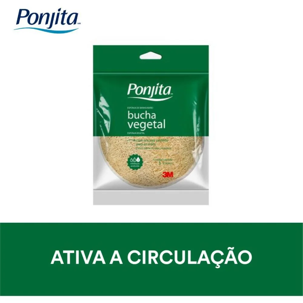 Esponja Para Banho Ponjita Vegetal 3M (Unidade) - imagem 5
