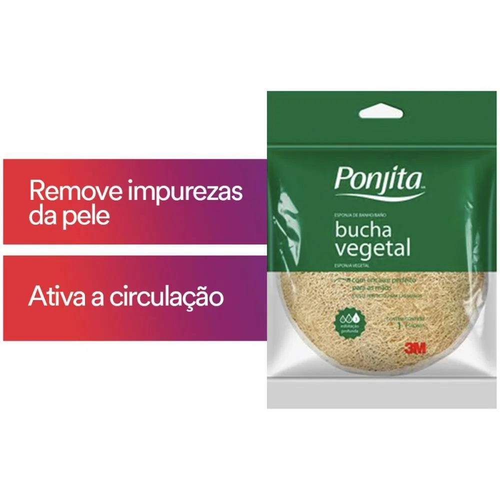 Esponja Para Banho Ponjita Vegetal 3M (Unidade) - imagem 7