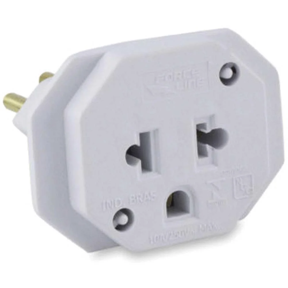 Adaptador Para Tomada Universal 2P+T 10A Bivolt Bran Force Line (Unidade) - imagem 3