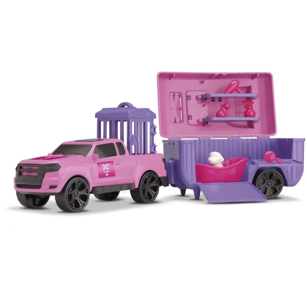 Carrinho Trailer Pets Rosa C/Acessorios Orange Toys (Unidade) - imagem 4