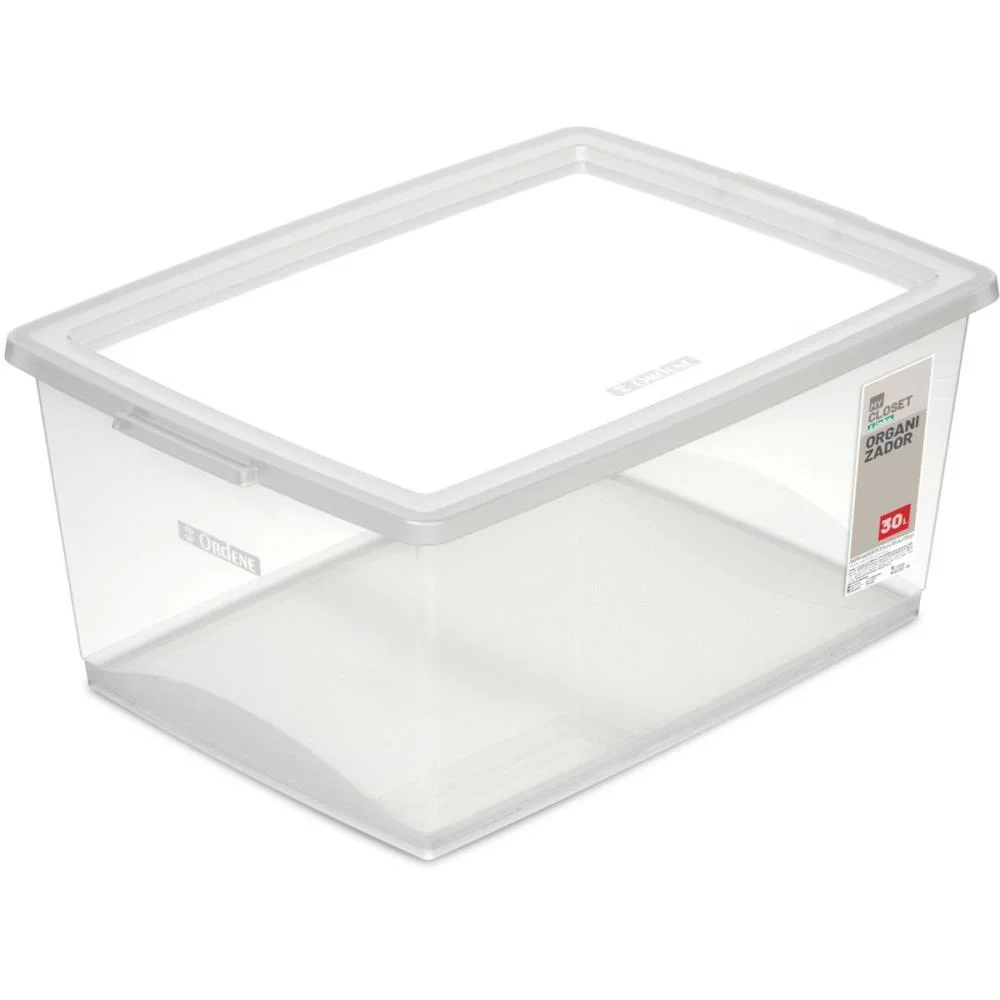 Caixa Plastica Multiuso Cristal 30L 37,8X53X23,5 C/Tra Ordene (Unidade) - imagem 2
