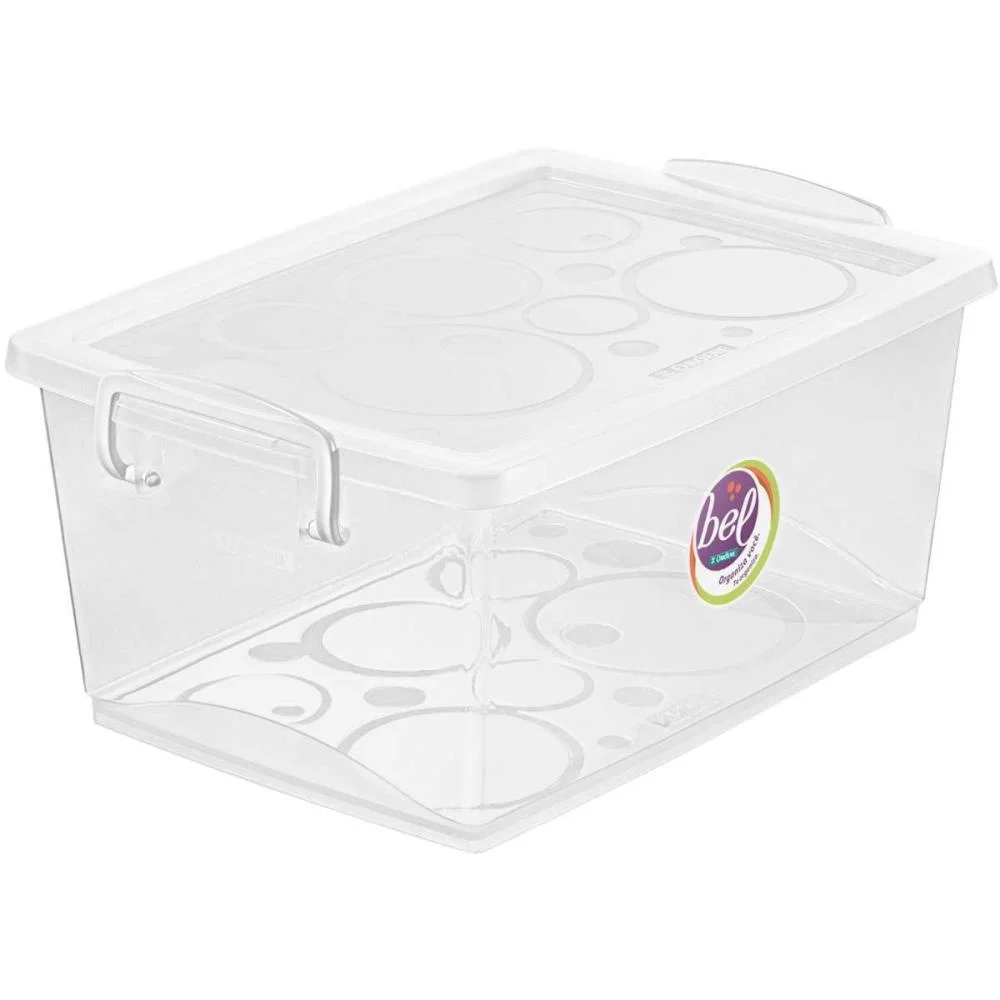 Caixa Plastica Multiuso Cristal 4L 19X26X12Cm C/Trava Ordene (Unidade) - imagem 2