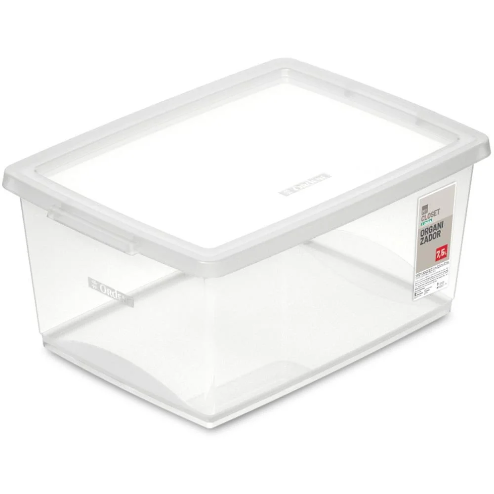 Caixa Plastica Multiuso Cristal 7,5L 23,5X32,5X15 Trav Ordene (Unidade) - imagem 2