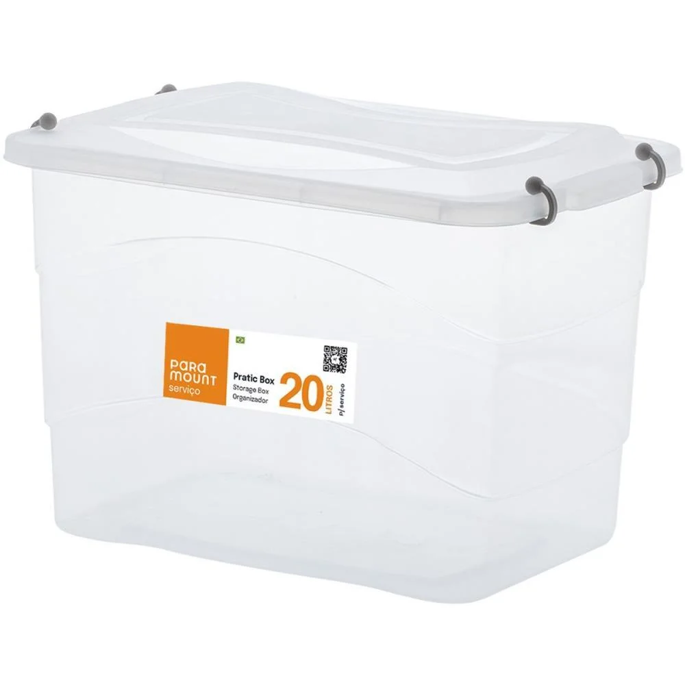 Caixa Plastica Multiuso Pratic Box 20L 41X29X25Cm. Paramount (Unidade) - imagem 3